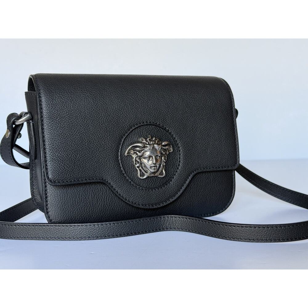 Versace Gold Medusa Head Leather Black Small Shoulder Bag 1008100 NWT $1750 - Picture 2 of 16